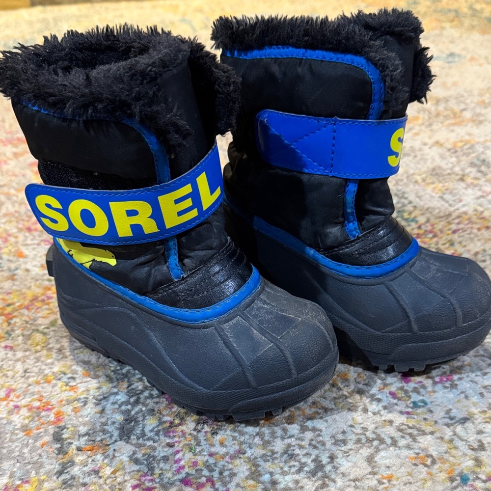 Sorel Black and Blue Kids' Snow Boots